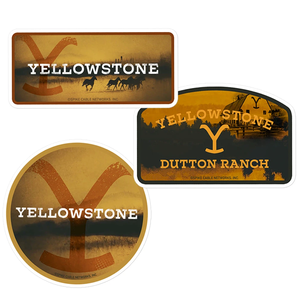 Yellowstone Logo Scenery Sticker Assorted Pack Of 3 3 Yellowstone Logo Scenery Sticker Assorted Pack Of 3