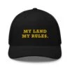 Yellowstone My Land My Rules Retro Trucker Hat -Yellowstone Store YS MLMR 70 100953 BLACK MF