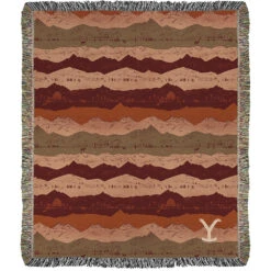 Yellowstone Mountains Woven Blanket