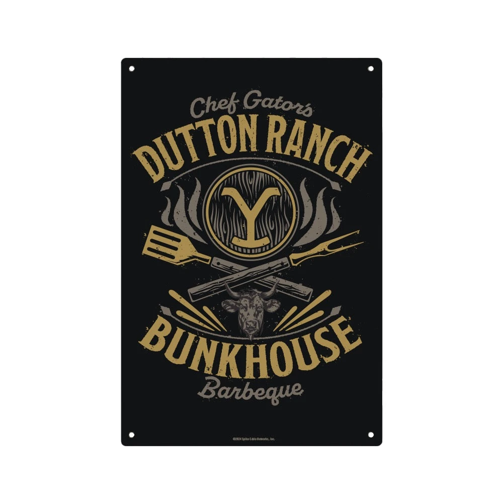 Yellowstone Chef Gator's BBQ Metal Sign 4 Yellowstone Chef Gator's BBQ Metal Sign - Image 2