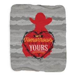 Yellowstone My Tomorrows Are All Yours Cowboy Grey Sherpa Blanket