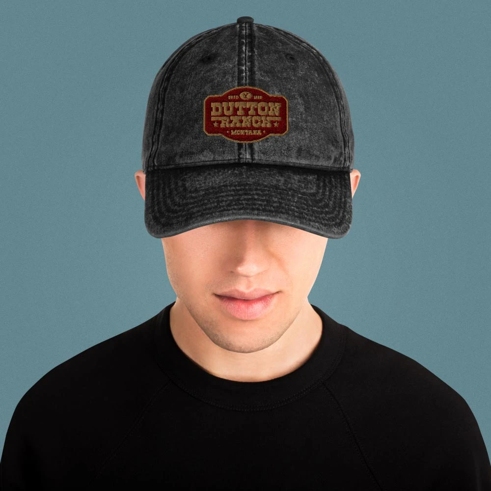 Yellowstone Dutton Ranch Patch Vintage Denim Hat 6 Yellowstone Dutton Ranch Patch Vintage Denim Hat - Image 4