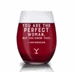 Yellowstone You Are Perfect Beth And Rip Laser Engraved Stemless Wine Glass - Set Of 2 -Yellowstone Store YS PBR Wset2 100333 WMN MF