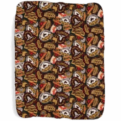 Yellowstone Patches Sherpa Blanket -Yellowstone Store YS PSB 100206 60x80 flat MF