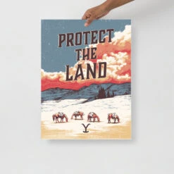 Yellowstone Protect The Land Premium Satin Poster -Yellowstone Store YS PTL 100123 CircleGraphic Poster 18x24 002