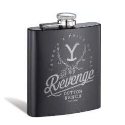 Yellowstone Revenge Laser Engraved Flask -Yellowstone Store YS R F 100192 SIDE MF