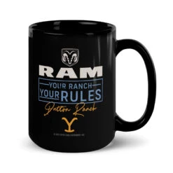 Yellowstone X Ram Your Ranch Your Rules Black Mug -Yellowstone Store YS RAMDR 76 100085 15 R MF