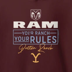 Yellowstone X Ram Your Ranch Your Rules Hoodie -Yellowstone Store YS RAMDR 76 100861 RO