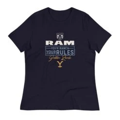 Yellowstone X Ram Your Ranch Your Rules Women's T-Shirt -Yellowstone Store YS RAMDR 76 100925 NAVY MF