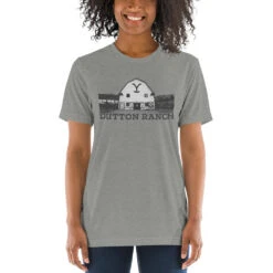 Yellowstone Dutton Ranch Barn Unisex Tri-Blend T-Shirt -Yellowstone Store YS RB 100006 0011 TB Tee LS