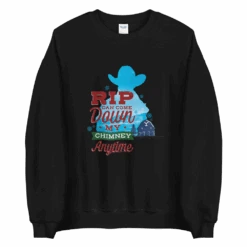 Yellowstone RIP Can Come Down My Chimney Any Time Silhouette Fleece Crewneck Sweatshirt