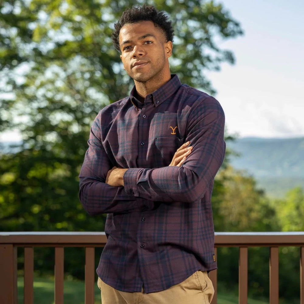 Yellowstone X RSVLTS Burgundy Long Sleeve Flannel 4 Yellowstone X RSVLTS Burgundy Long Sleeve Flannel - Image 2