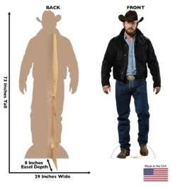 Yellowstone Rip Wheeler Life-Sized Cardboard Cutout Standee 8 Yellowstone Rip Wheeler Life-Sized Cardboard Cutout Standee -Yellowstone Store YS RW CCS Rip Wheeler 34 wBFDimensions