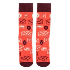 Yellowstone Orange Dutton Ranch Logo Socks -Yellowstone Store YS SKS101 4 FT MF