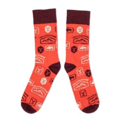 Yellowstone Orange Dutton Ranch Logo Socks -Yellowstone Store YS SKS101 4 SIDES MF