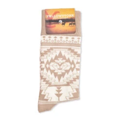 Yellowstone White Aztec Logo Socks -Yellowstone Store YS SKS101 5 TAG MF