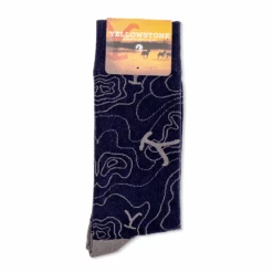 Yellowstone Blue Lines Logo Socks 19 Yellowstone Blue Lines Logo Socks -Yellowstone Store YS SKS101 6 TAG MF