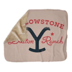 Yellowstone Dutton Ranch Star Sherpa Blanket -Yellowstone Store YS STAR 63 100206 50X60 FOLD