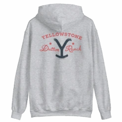 Yellowstone Dutton Ranch Star Hooded Sweatshirt -Yellowstone Store YS STAR 63 100361 SPORT GREY BK MF 743013ff 65a5 4f36 9451 662f7ab77a57