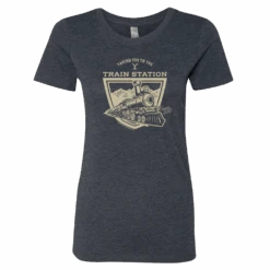 Yellowstone Taking You To The Train Station Women's Tri-Blend T-Shirt -Yellowstone Store YS TTTS WS 100007 VNT NVY MF