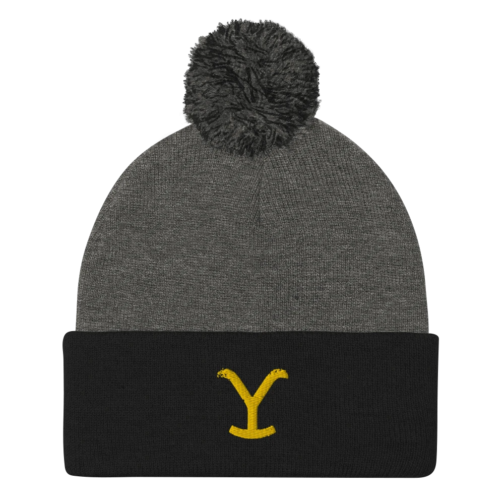 Yellowstone Y Logo Pom Pom Knit Beanie 3 Yellowstone Y Logo Pom Pom Knit Beanie