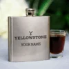 Yellowstone Logo Personalized Stainless Steel Flask -Yellowstone Store YS YL PSF 52 100193 PERSO MF