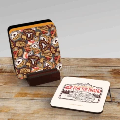 Yellowstone Dutton Ranch Coasters With Mahogany Holder -Yellowstone Store YS YLOGO1 100244 with HOLDER MF