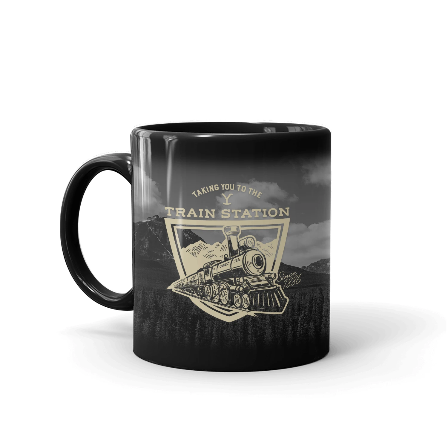 Yellowstone Taking You To The Train Station Black Mug 3 Yellowstone Taking You To The Train Station Black Mug