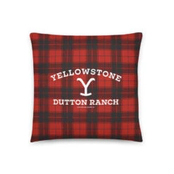 Yellowstone Dutton Ranch Plaid Pillow -Yellowstone Store all over print basic pillow 18x18 front 67334dfdbcd9f white