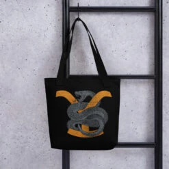 Yellowstone Rattlesnake Tote Bag -Yellowstone Store all over print tote bag black 15x15 front 673ded354b8a7 black handles