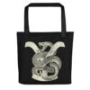 Yellowstone Greyscale Rattlesnake Tote Bag -Yellowstone Store all over print tote bag black 15x15 front 673deda24804f black handles