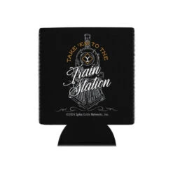 Yellowstone Train Station Can Cooler -Yellowstone Store can cooler white regular 12 oz back 66cd919044261