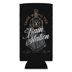 Yellowstone Train Station Can Cooler -Yellowstone Store can cooler white slim 12 oz front 66cd920e1a7b9 8f2d4858 5490 484b a4fd f66c677105b3
