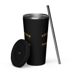 Yellowstone Dutton Ranch Tumbler 11 Yellowstone Dutton Ranch Tumbler -Yellowstone Store insulated tumbler with a straw black 20 oz front 66cd8c7b27348 black
