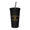Yellowstone Dutton Ranch Tumbler -Yellowstone Store insulated tumbler with a straw black 20 oz left 66cd8c7b27250 black