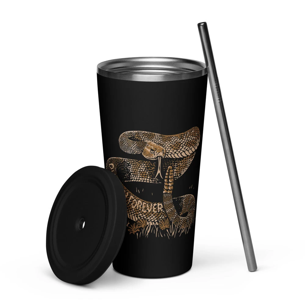Yellowstone Snake Dutton Forever Insulated Tumbler With A Straw 4 Yellowstone Snake Dutton Forever Insulated Tumbler With A Straw - Image 2