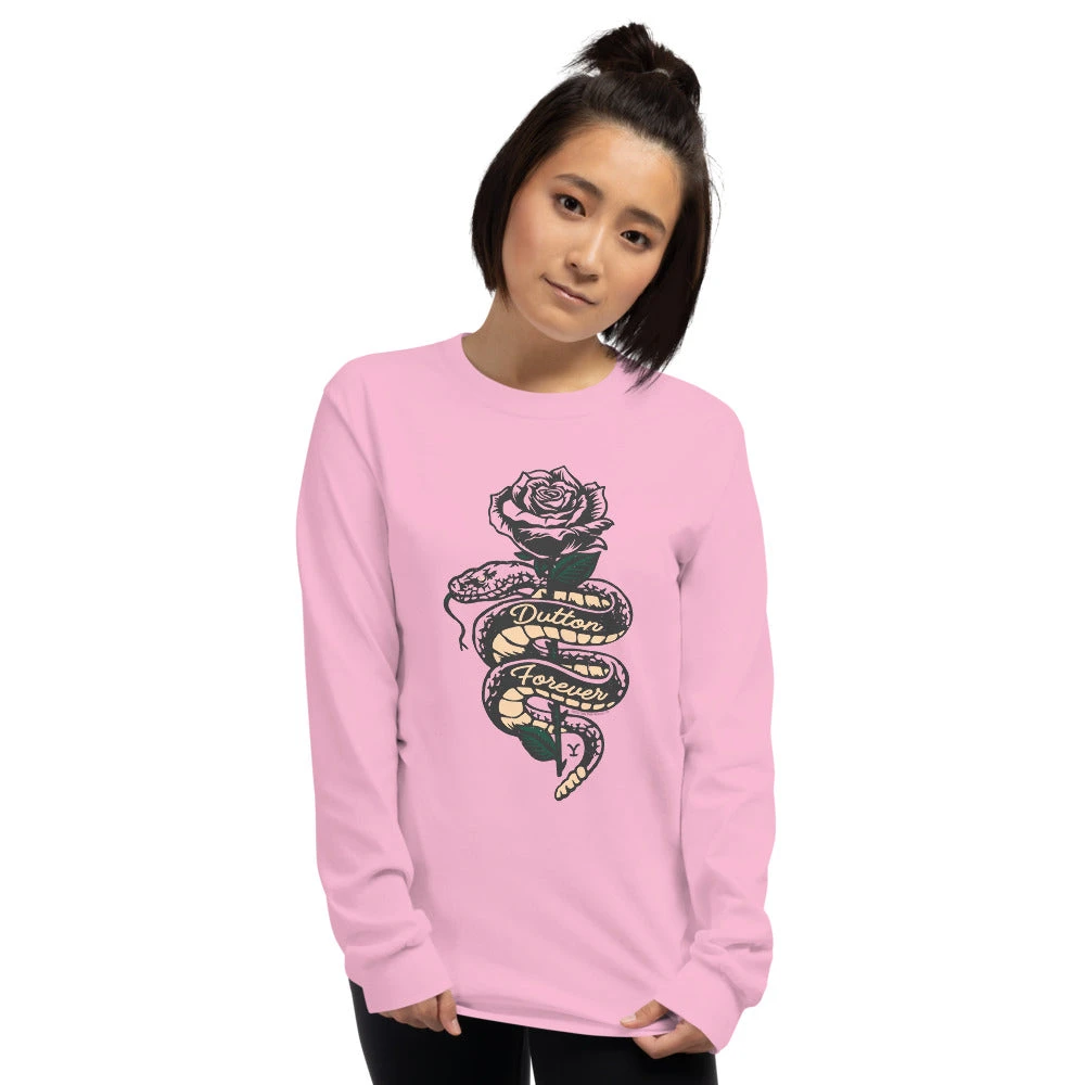Yellowstone Dutton Forever Rose And Rattlesnake Long Sleeve T-Shirt 5 Yellowstone Dutton Forever Rose And Rattlesnake Long Sleeve T-Shirt - Image 3