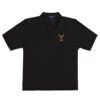 Yellowstone Logo Embroidered Unisex Polo Shirt -Yellowstone Store premium polo shirt black front 66603b291b362