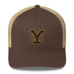 Yellowstone Flaming Logo Retro Trucker Hat