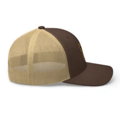 Yellowstone Flaming Logo Retro Trucker Hat -Yellowstone Store retro trucker hat brown khaki right 66cd893ea46ed brown khaki