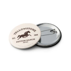 Yellowstone Logos Pin Set 32 Yellowstone Logos Pin Set -Yellowstone Store set of pin buttons white 2.25 front 66a0b8a3ed5d8 white