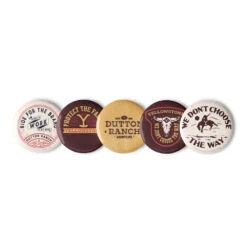Yellowstone Badges Pin Set 24 Yellowstone Badges Pin Set -Yellowstone Store set of pin buttons white 2.25 front 66a0ba3e6451d white