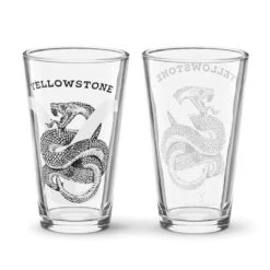 Yellowstone Rattlesnake Pint Glass -Yellowstone Store shaker pint glass 16 oz 16 oz front 66fd3270af2a5
