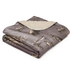 Yellowstone Cowboy Pattern Premium Sherpa Blanket -Yellowstone Store sublimated sherpa blanket tan 37x57 front 68c0a5a306c4c