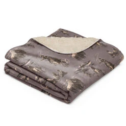 Yellowstone Cowboy Pattern Premium Sherpa Blanket -Yellowstone Store sublimated sherpa blanket tan 50x60 front 68c0a5a3488a4