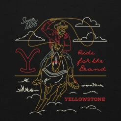 Yellowstone Ride For The Brand Outline Sweatshirt -Yellowstone Store unisex crew neck sweatshirt black back 6746196af1cda