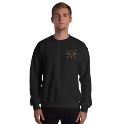 Yellowstone Icons Embroidered Crewneck -Yellowstone Store unisex crew neck sweatshirt black front 666964cb5af2e