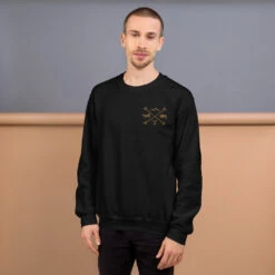 Yellowstone Icons Embroidered Crewneck -Yellowstone Store unisex crew neck sweatshirt black front 666964cb5b598