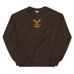 Yellowstone Ride For The Brand Embroidered Sweatshirt 22 Yellowstone Ride For The Brand Embroidered Sweatshirt -Yellowstone Store unisex crew neck sweatshirt dark chocolate front 677c33a591d2b dark chocolate
