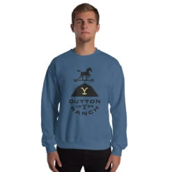 Yellowstone Wind Arrow Unisex Crewneck Sweatshirt -Yellowstone Store unisex crew neck sweatshirt indigo blue front 673f6c23c9be4 indigo blue